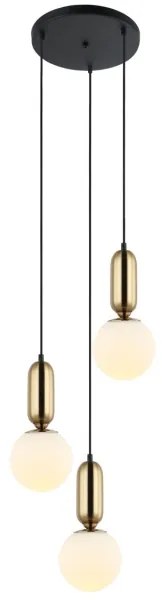 ITALUX PND-02340-3S-BRO - Lampadario a sospensione ALDEVA 3xE27/40W/230V nero/br