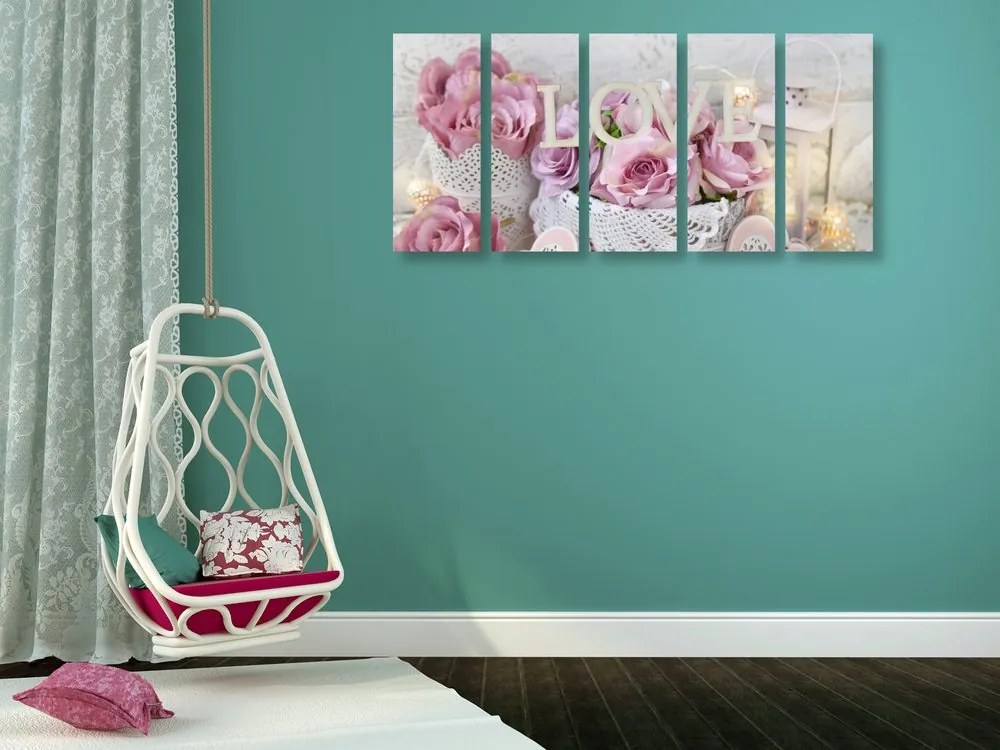 Quadri 5 pezzi – Decorazione romantica in stile vintage