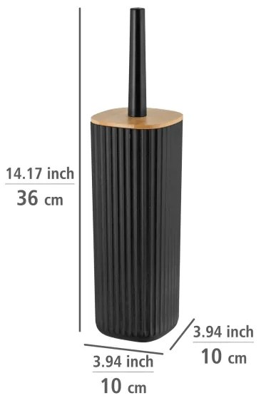 WENKO 25304100 - Set WC ROTELLO 10x36 cm nero/marrone