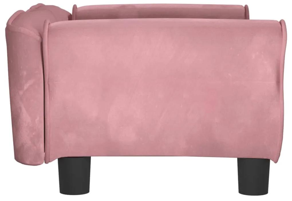 Lettino per cani rosa 70x45x30 cm in velluto