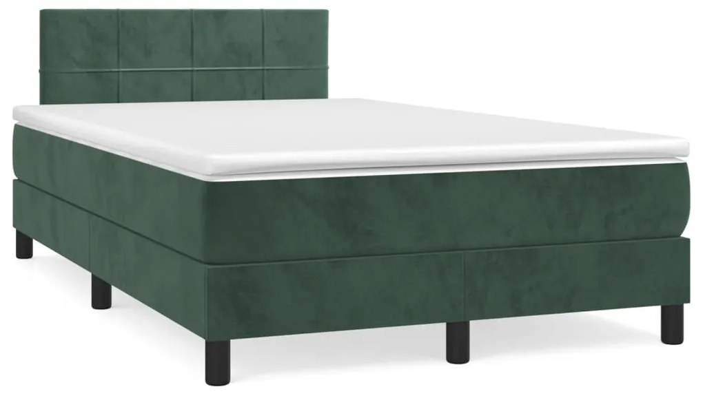 Giroletto A Molle Con Materasso Verde Scuro 120x190 Cm Velluto /