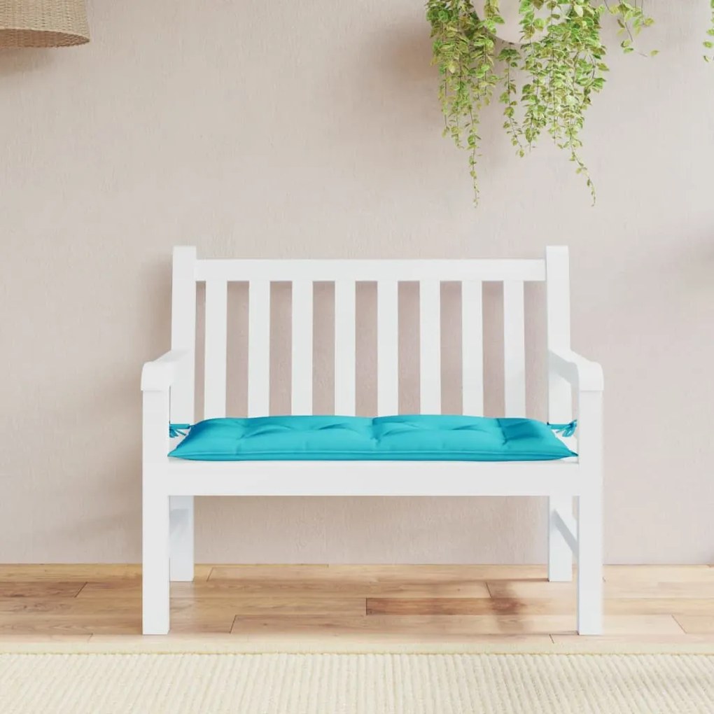 Cuscino Per Panca Da Giardino Turchese 110x50x7 Cm İn Tessuto /