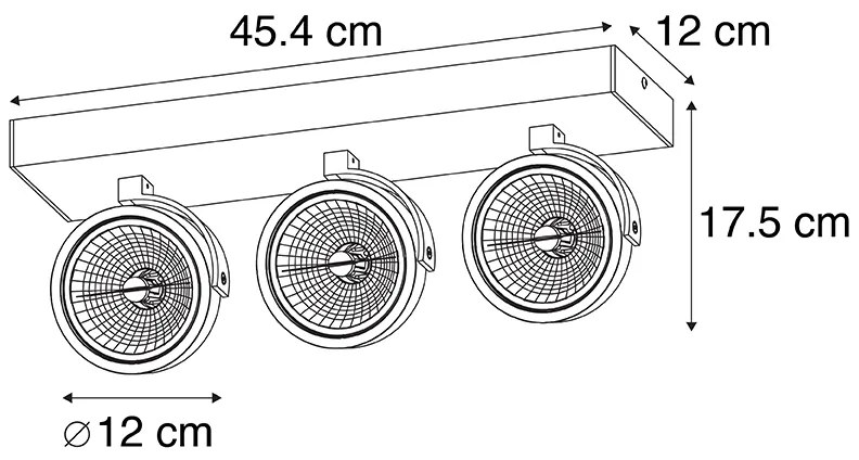 Faretto di design grigio orientabile 3 luci - Go