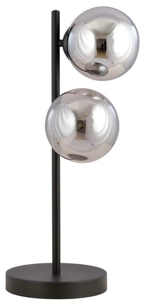 Lampada da Tavolo in Acciaio ROSSI LN2 GrafiteMieleTrasparente 2xE14