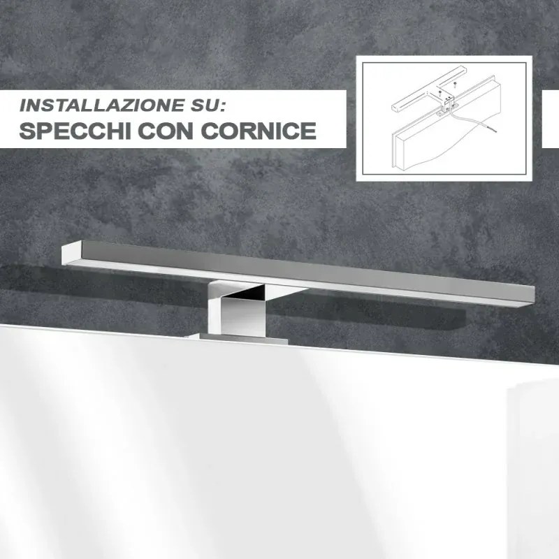 Applique LED per specchio 50 cm luce naturale e doppia installazione