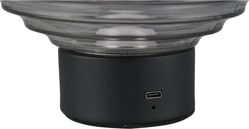 Lampada da tavolo LED dimmerabile nero-grigio con paralume in vetro (altezza 14,5 cm) Earl - Trio