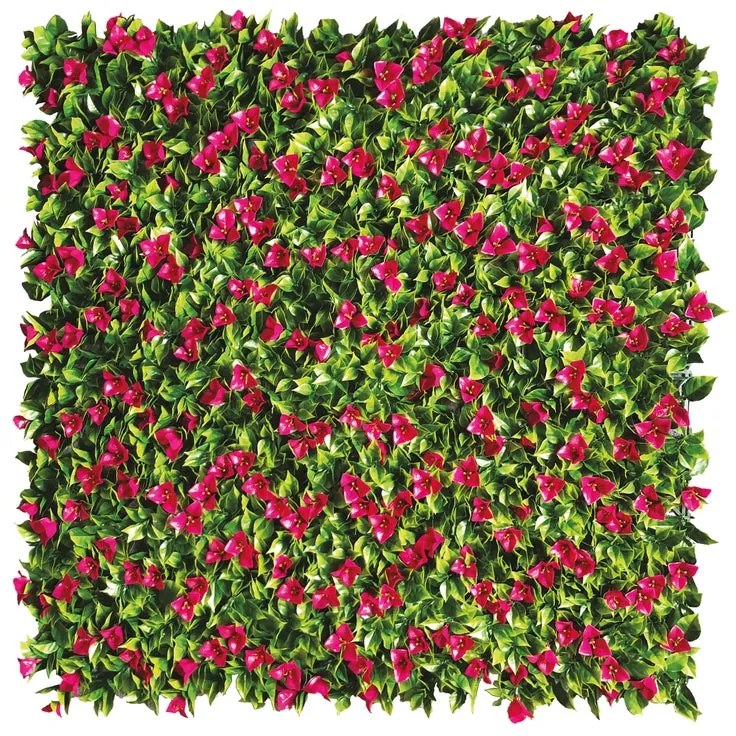 Parete verde artificiale Bouganville Divy 3D in polietilene, rosa H 1 m x L 1 m