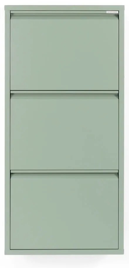Scarpiera verde polveroso in metallo con ante ribaltabili 50x103x15 cm Billy – Spinder Design