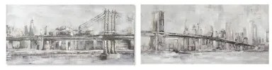 Quadro DKD Home Decor Tela 150 x 3,8 x 70 cm New York Loft (2 Unità)