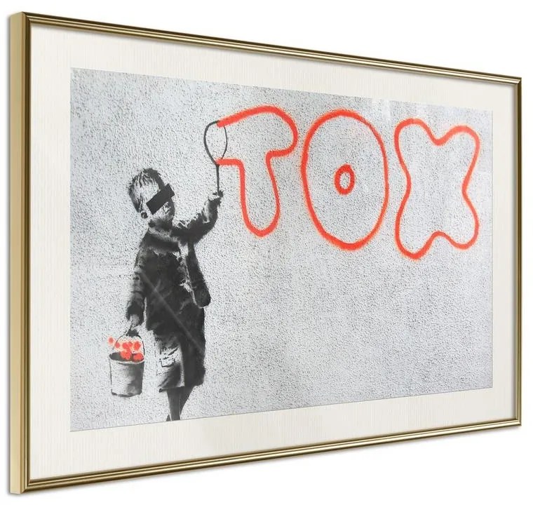 Poster  Banksy: Tox  Cornice Quadri Cornice d'oro con passe-partout, Larghezza x Altezza Home decor 60x40