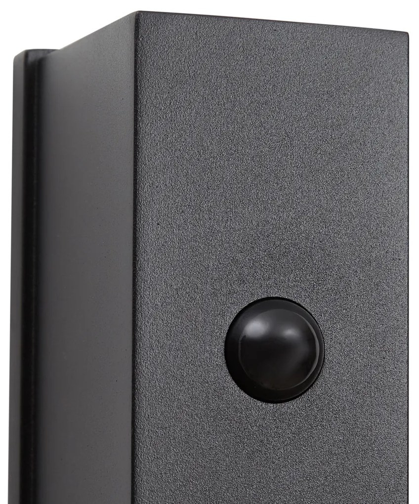 Lampada da parete nera sensore Lux magnetica incl. LED ricaricabile - Baleno