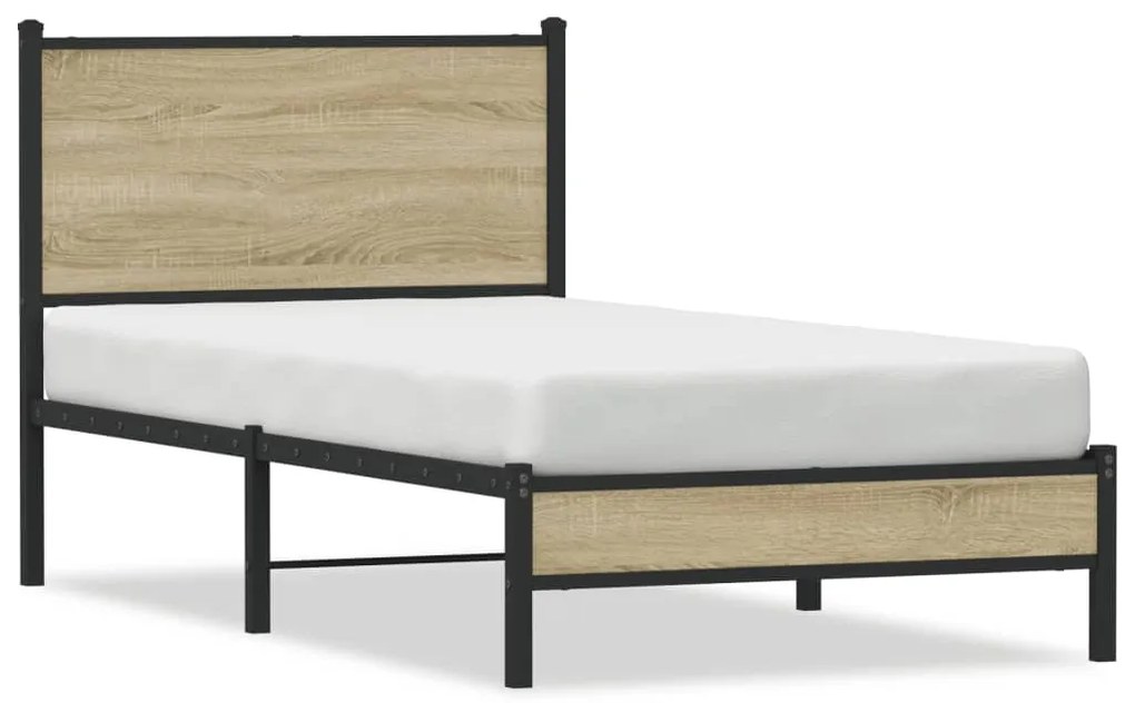 Giroletto Senza Materaso İn Metallo Rovere Sonoma 90x190 Cm /