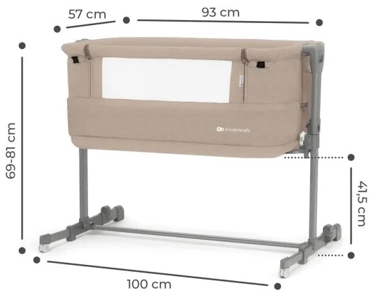 KINDERKRAFT - Culla per bambini NESTE GROW beige