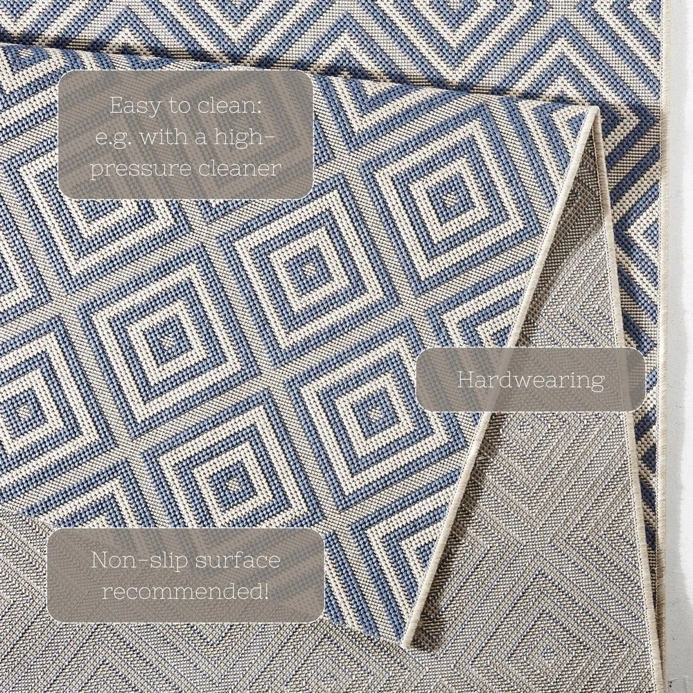Tappeto blu per esterni , 140 x 200 cm Karo - NORTHRUGS