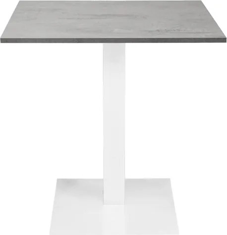 Tavolo bar ristorante 70x70 cm base bianca piano laminato Cemento H 75