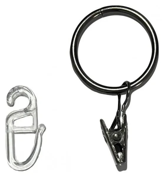 Anelli per tende in metallo/plastica con gancio in set da 10 - SP TREND
