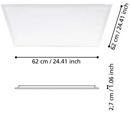 Eglo 900938 - Pannello LED a montaggio superficiale RABASSA LED/33W/230V 62x62 cm