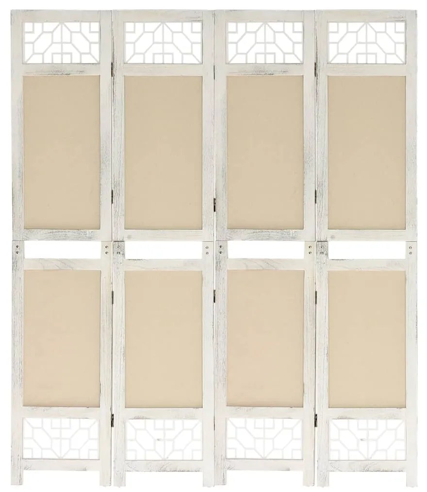 Divisorio A 4 Pannelli Crema 140x165 Cm İn Tessuto /