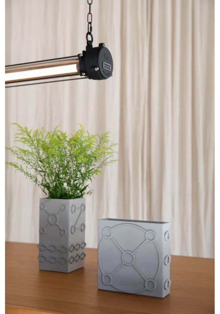 Vaso in cemento grigio chiaro Graphic - Zuiver