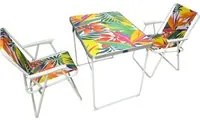 Set tavolo campeggio con 2 sedie tropical