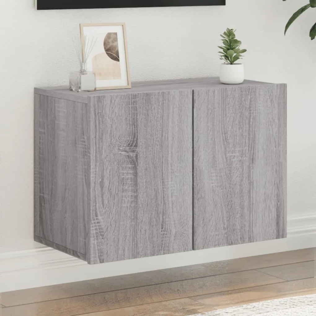 Mobile Tv A Parete Grigio Sonoma 60x30x41 Cm /