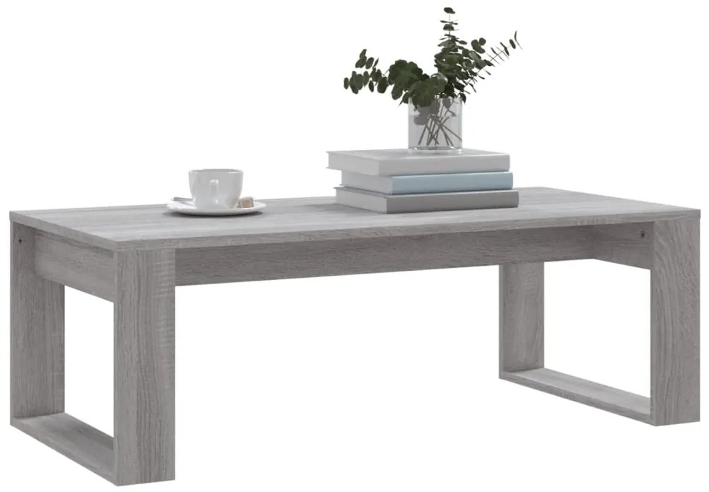 Tavolino da salotto grigio sonoma 102x50x35cm legno multistrato