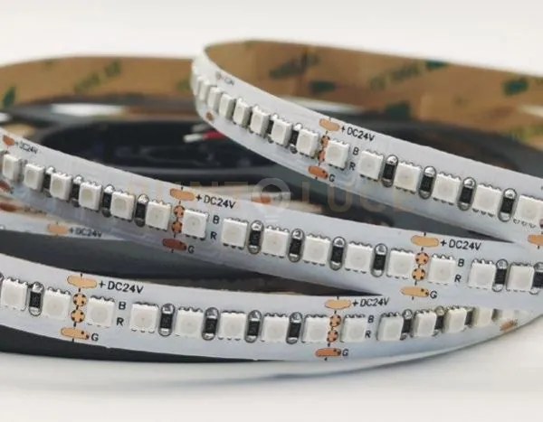 Strip led 3838 dc24v in kapton 168 led/m 24w/m rgb 1x500xcm strip24...