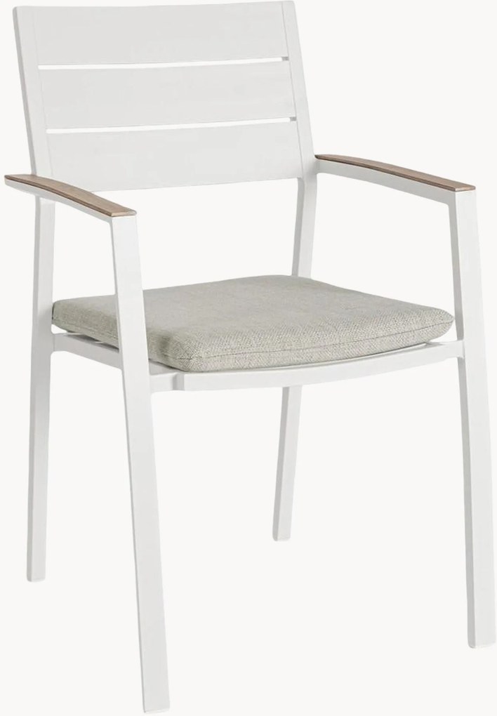 Set di 4 sedie con braccioli da esterno con cuscini Zelmar