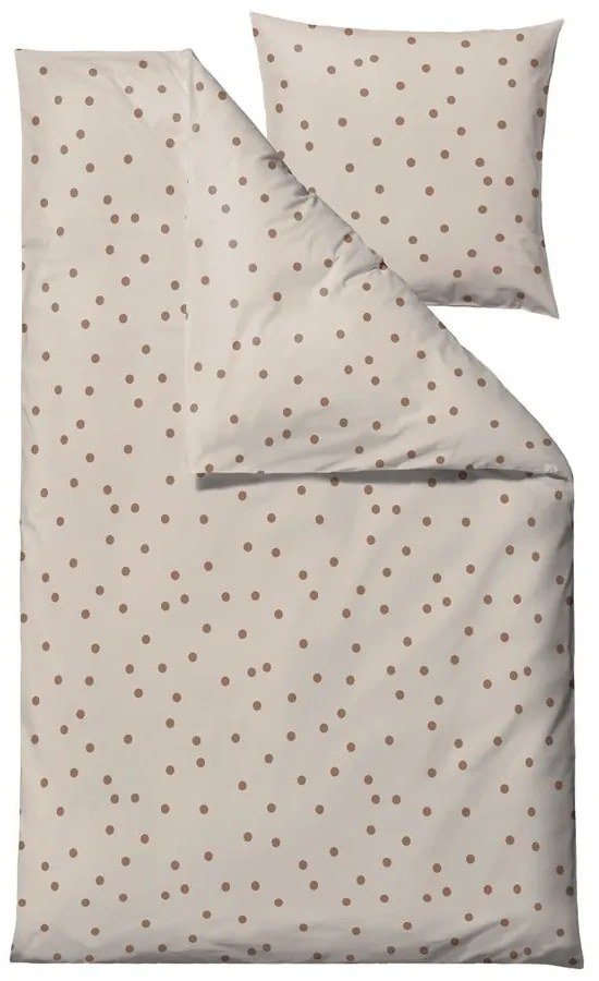 Set copripiumino e federa marrone in raso di cotone per letto singolo 140x200 cm Solaris – Södahl