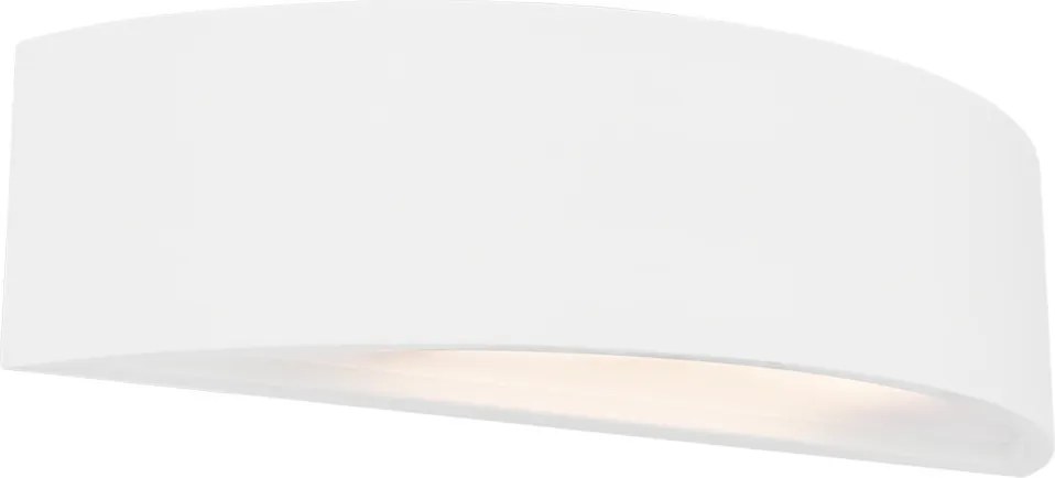 Applique da Parete E14 Curva Bidirezionale in Gesso Pitturabile