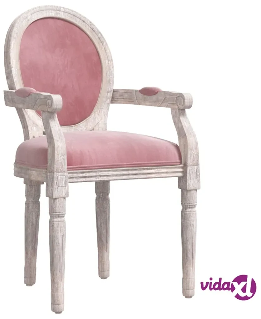 vidaXL Sedia da Pranzo Rosa 54x56x96,5 cm Velluto