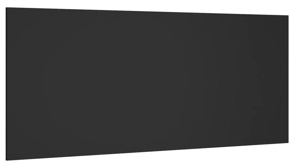 Testiera per letto nera 200x1,5x80 cm in legno multistrato