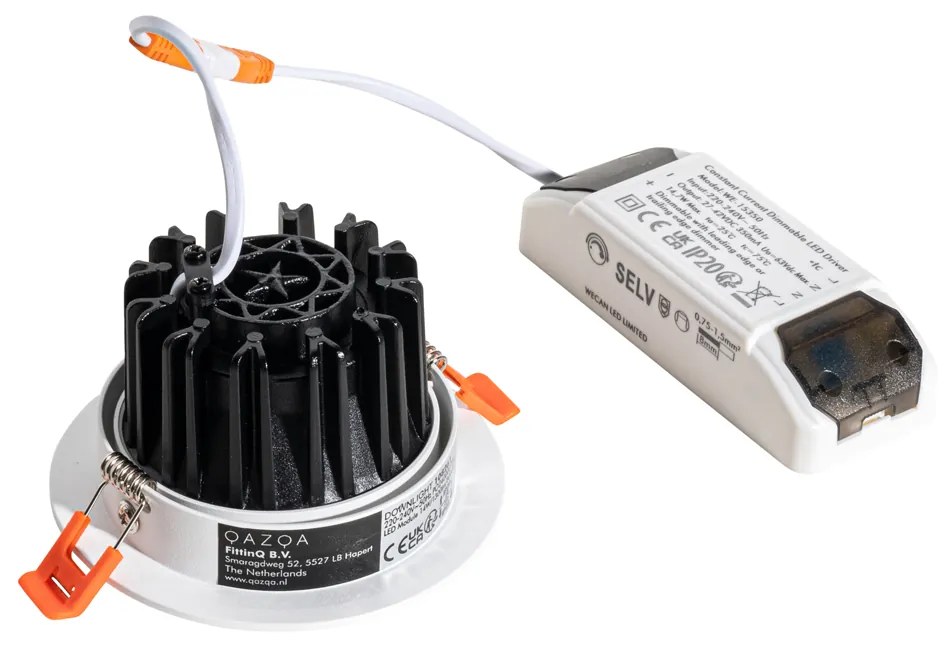 Faretto da incasso bianco 9,5 cm con LED 1300lm dimmerabile IP23 - Gaius