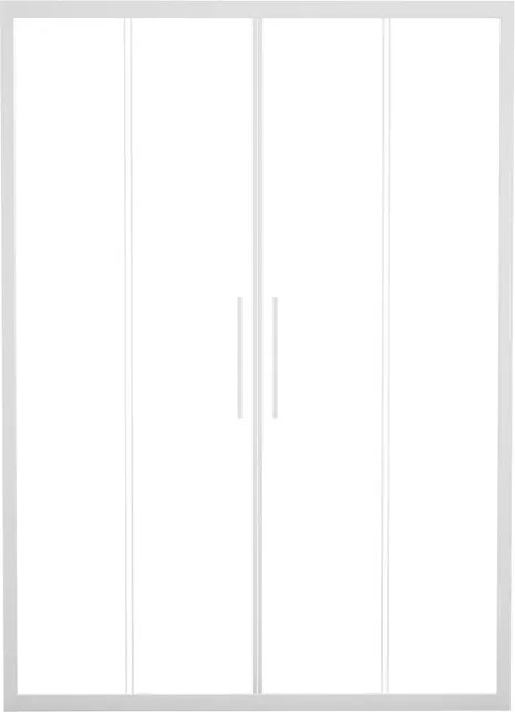Porta doccia scorrevole L 162-166 cm x H 195 cm, per nicchia in vetro trasparente SP. 6 mm, profilo opaco bianco, serie Record