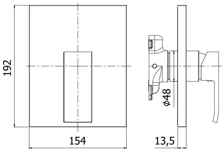 Paffoni Level Leabox015 Parte Esterna Miscelatore Doccia 1 Utenza Con Deviatore Senza Parte Incasso Cromo