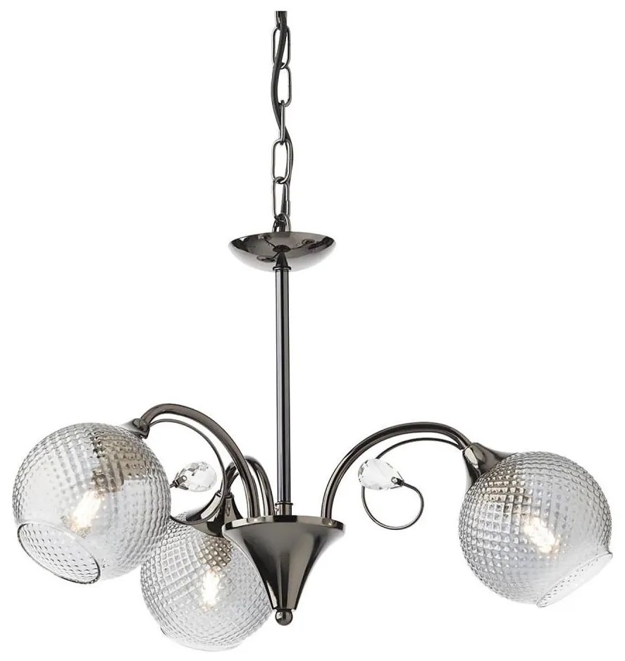 Redo 02-972 - Lampadario a catena ASPERA 3xE14/28W/230V Ø 52 cm nero