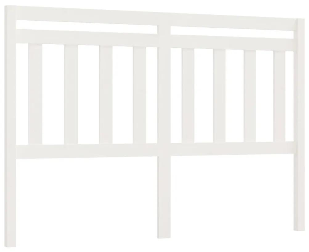 Testiera per letto bianca 140x4x100cm in legno massello di pino