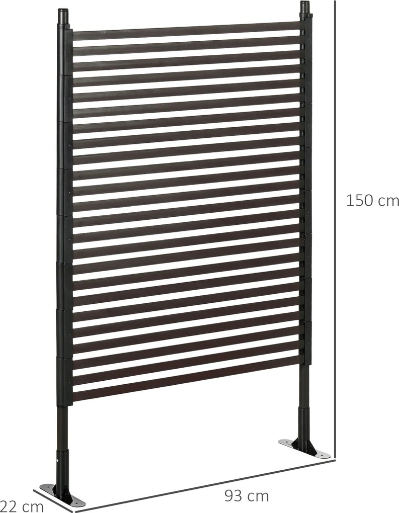 Recinzione Divisorio da Giardino 93x22x150 cm Modulabile Autoportante in Acciaio Marrone...
