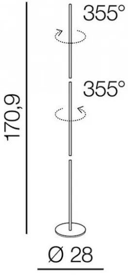 Azzardo AZ3205 - Lampada LED da terra TETA LED/33W/230V