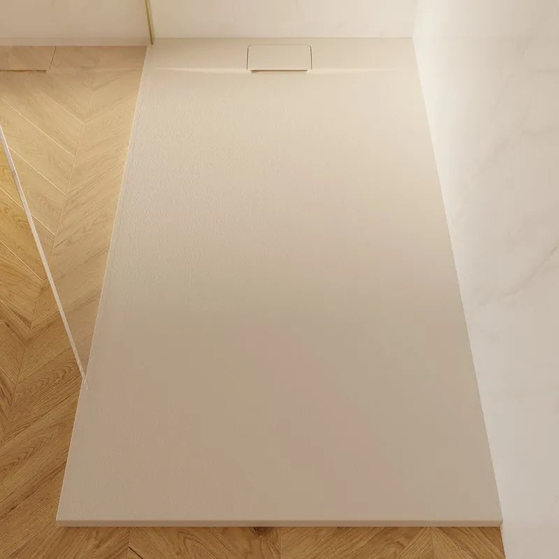 Piatto doccia NEO V2 SENSEA in composito minerale di resina gelificata beige L 90 x L 170 x H 3.2 cm opaco