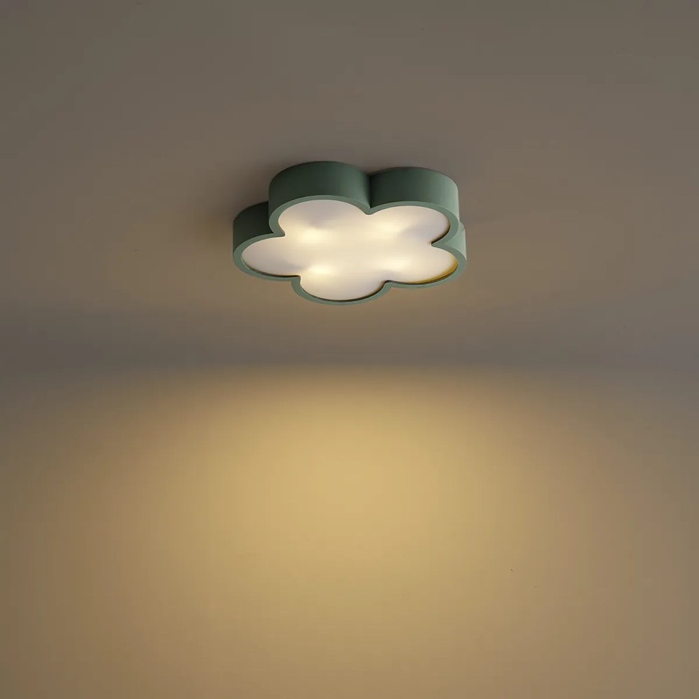 Plafoniera per bambini verde e bianca - Lucille