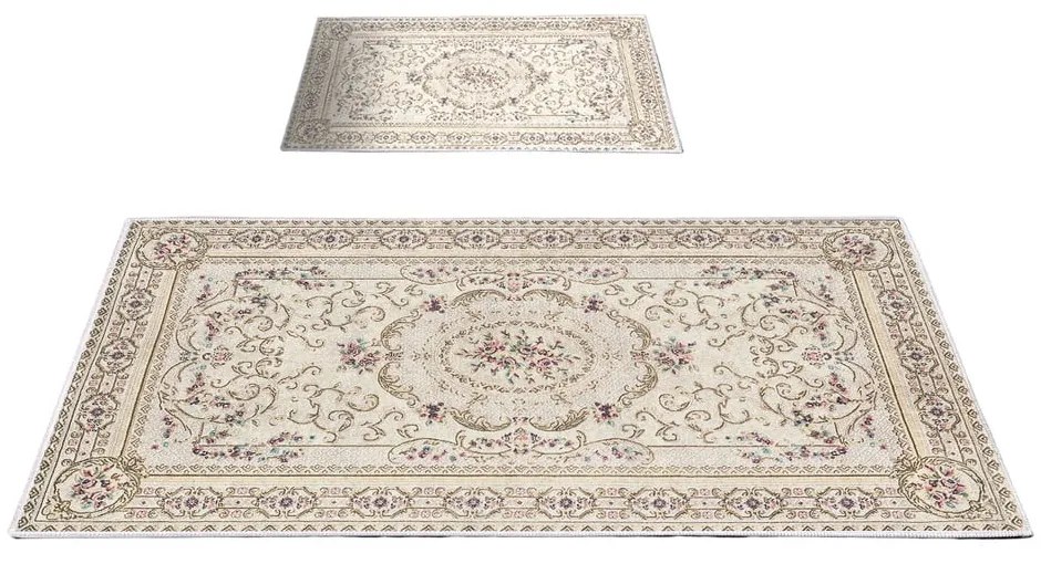 Set di tappetini per il bagno marroni/beige 2 pz 60x100 cm – Foutastic