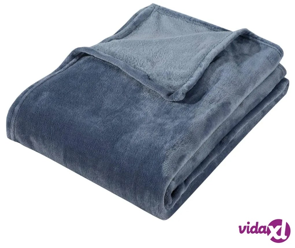 vidaXL Coperta Grigia Brillante 130x170 cm in Poliestere
