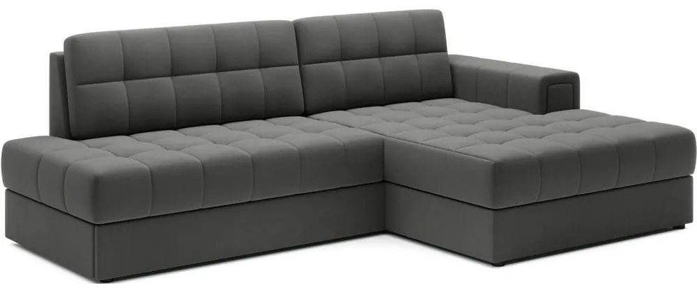 Divano angolare grigio tortora allungabile (con penisola a destra/con chaise lounge) con rivestimento in velluto Blezalt – ELTAP