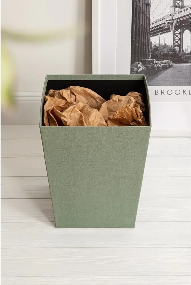 Cestino per la spazzatura color foglia di tè Sofia Canvas Paper Laminate – Bigso