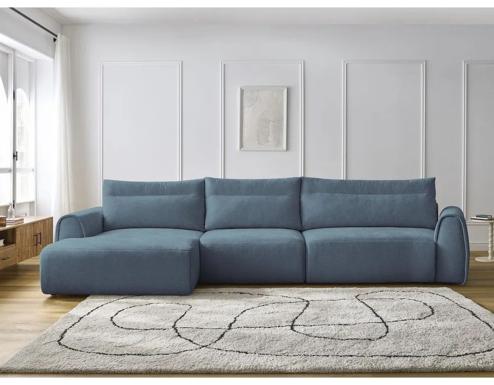 Divano angolare blu Aden – Bobochic Paris