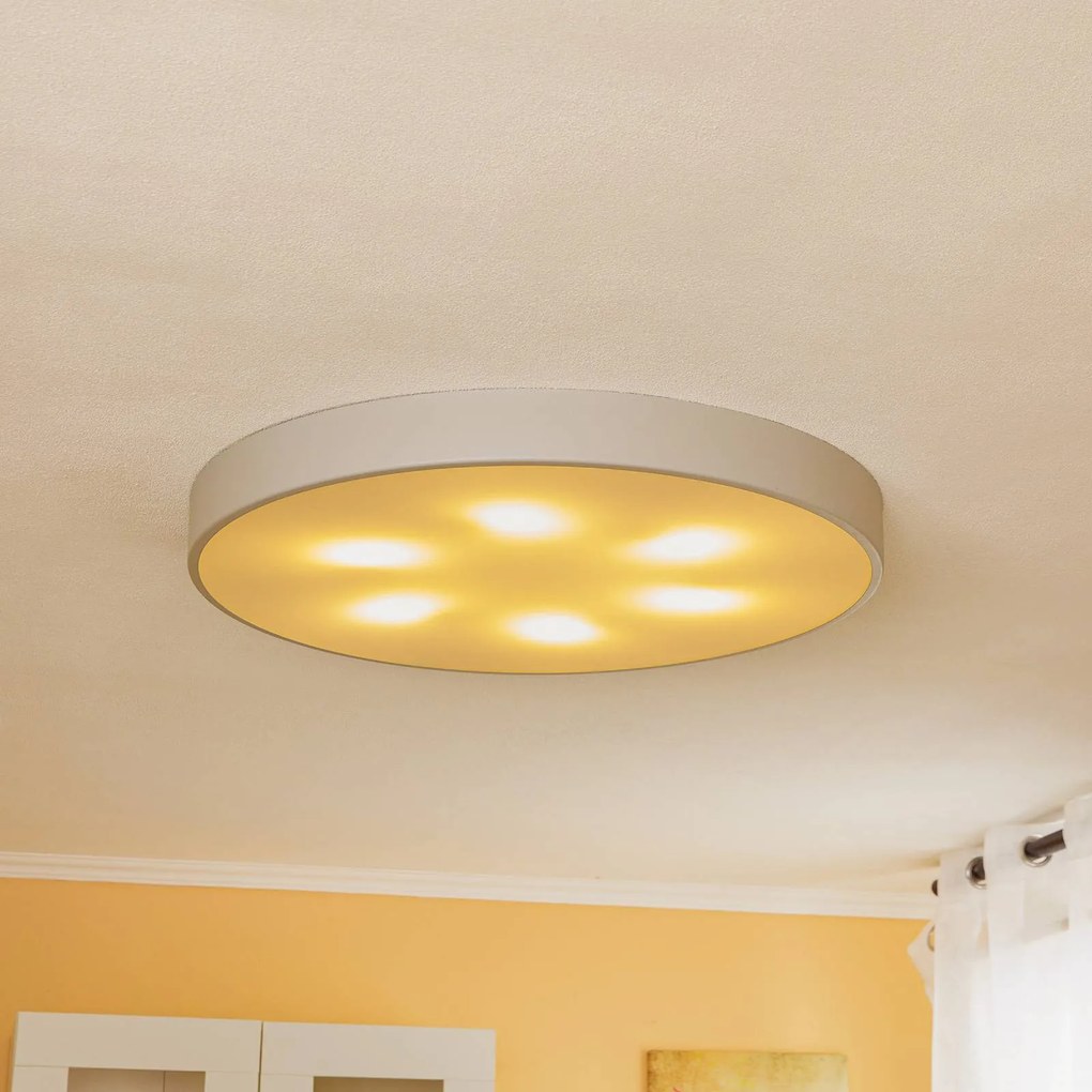 Plafoniera soffitto Cleo 800 TEMAR LIGHTING, dimmerabile, Alluminio / Grigio / Zincato, Soggiorno / Sala da pranzo, Metallo, Moderno, Plafoniera