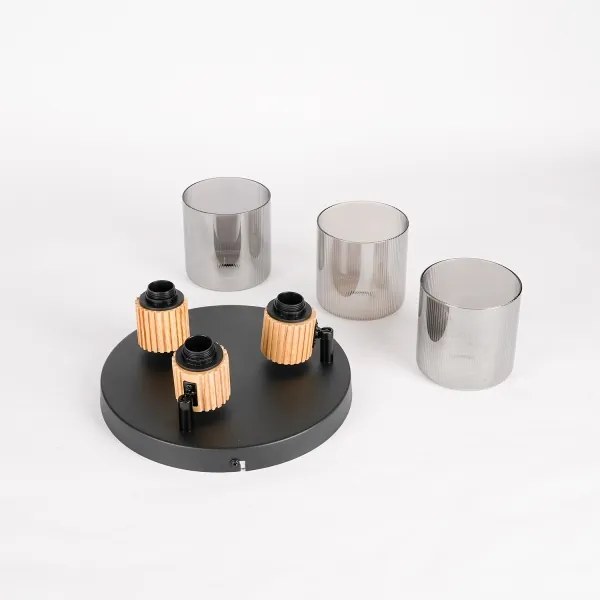 Brilagi - Faretto HYGGE 3xE14/15W/230V nero/fumé