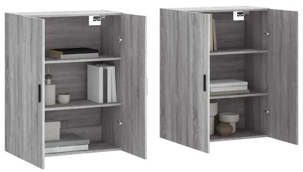 Mobili a Parete 2 pz Grigio Sonoma 69,5x34x90 cm