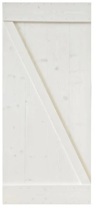 Anta per porta scorrevole esterno muro Horse in legno massello bianco, L 86 x H 215 cm spessore 64 mm, apertura reversibile
